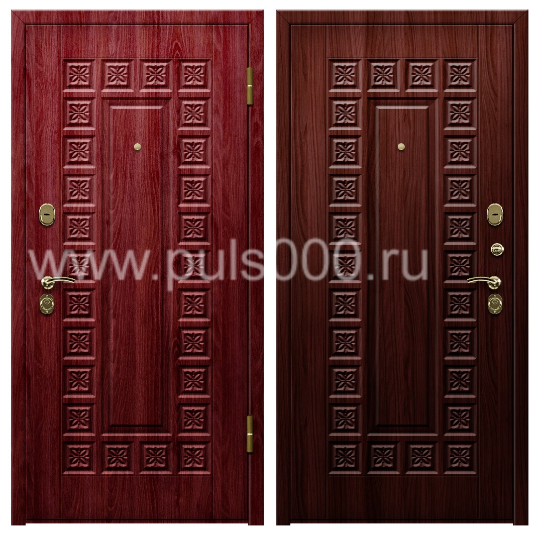 Входная темная утепленная дверь для загородного дома PR-999