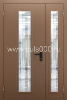 Тамбурная стальная противопожарная дверь со стеклом ТПД-28